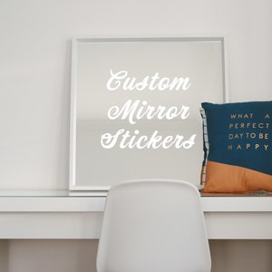 Adhesivo de espejo de vinilo personalizado / Calcomanía de vidrio personalizada / Decoración de hogar y negocios /