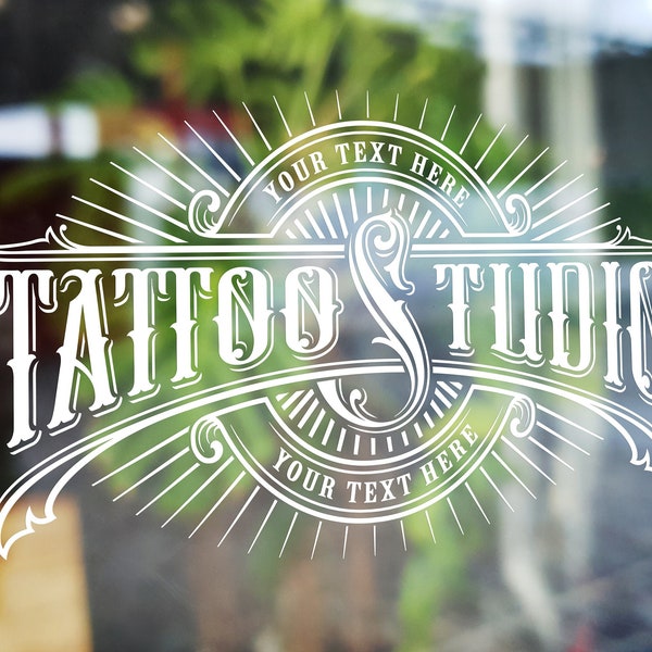 Personalisiertes Tattoo Shop Logo & Design Personalisierte Vinyl Schneidesticker Aufkleber für Schaufenster Klein bis Extra Groß