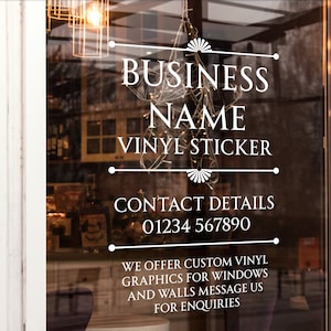 Custom List of Services Vinyl Decal for Business with Logo Personalised Stickers for Shop Windows Small to Extra Large