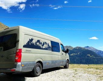 Custom Mountains for Camper Van Life Design Personalised Vinyl Cutting Sticker Decals Small to Extra Large