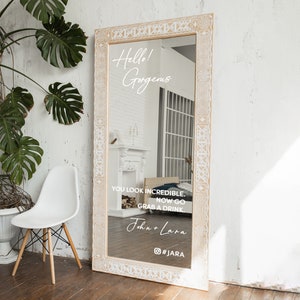 Hello Gorgeous Vinyl Mirror Sticker, Wedding Decal to Welcome Guests, You Look Incredible Sign