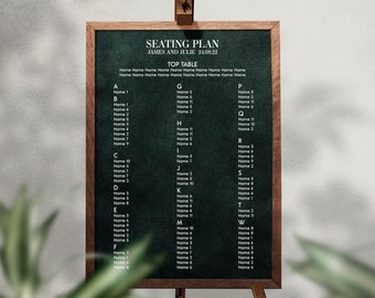 Custom Wedding Seating Plan Vinyl Sticker / DIY transfers for Events & Special Occasions / Bespoke Sizes / Personalised Table Plan