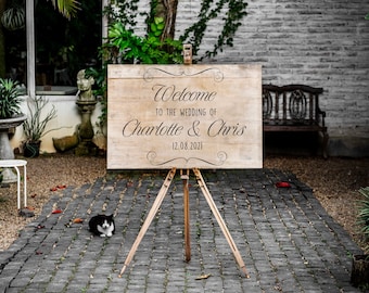 Custom Wedding Vinyl Lettering Design & Logo, Personalised Sticker Decals Stick on Walls, Mirrors and Windows, Large, Metallic Rose Gold
