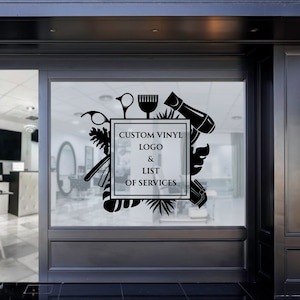 Custom Hairdresser Logo & Design Personalised Vinyl Cutting Sticker Decals for Shop Windows Small to Extra Large