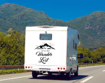Custom Camper Van Life Logo & Design / Not All Who Wander Are Lost / Personalised Vinyl Cutting Sticker Decals for Caravans and Vans