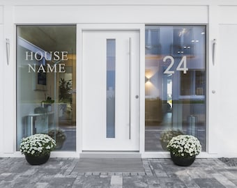 Frosted Etch Vinyl House Door Number or Name Sticker Decal Lettering for Windows, Walls & Shop Doors Small to Extra Large