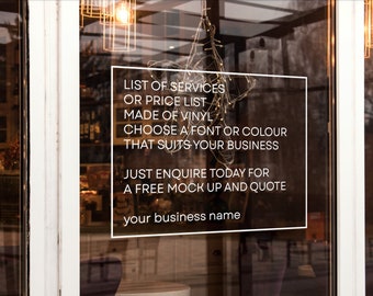 Large Custom Vinyl Window Decal Stickers any Logo & Design, Personalised Cutting, for Small to Large Shop and Business Windows