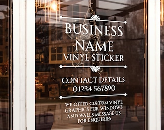 Custom List of Services Vinyl Decal for Business with Logo Personalised Stickers for Shop Windows Small to Extra Large
