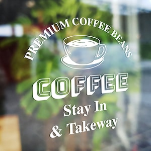 Sinal de vinil personalizado para cafeteria/logotipo e design para cafeteria/gráficos de vinil personalizados decalques adesivos para café/janelas de loja de negócios