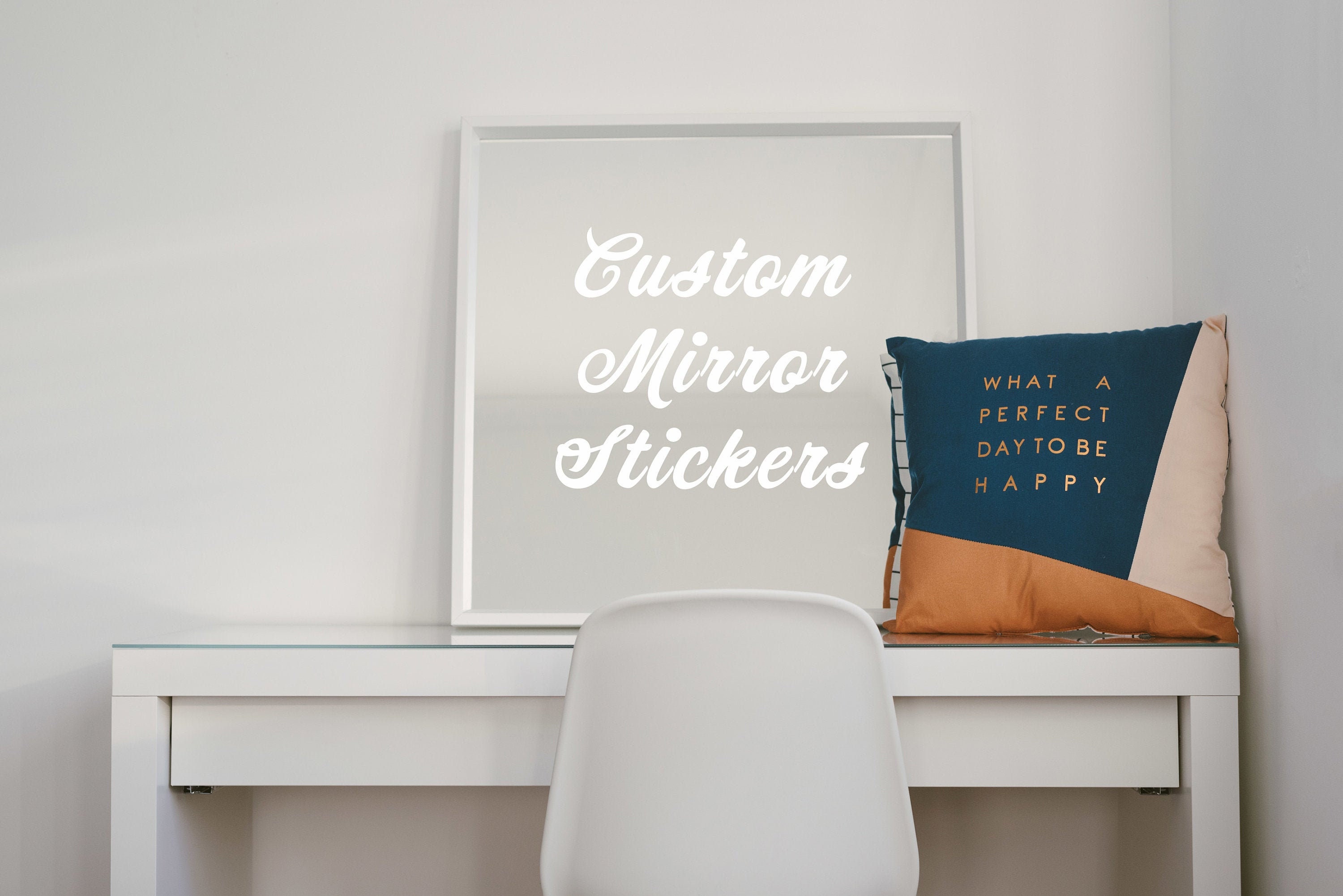 Custom Vinyl Mirror Decal Stickers Any Logo & Design Etsy UK