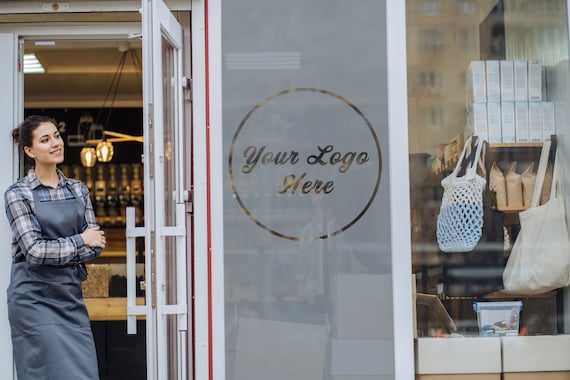 Frosted Etch Vinyl Logo or Design Sticker Decal Lettering for Windows & Shop Doors Easy Application Small to Large