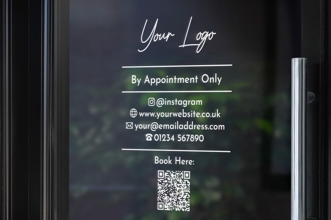 Customisable QR Code Vinyl / by Appointment Business Decal / Book Here ...