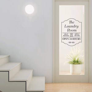 Custom Laundry Door Vinyl Sticker / Design Personalised Utility & Wash Room Vinyl Cutting Graphics Sticker Decals / Small to Extra Large