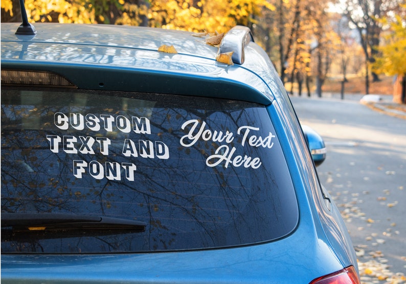 Custom Car Vinyl Sticker Decal / Personalised Lettering for Vehicles ...
