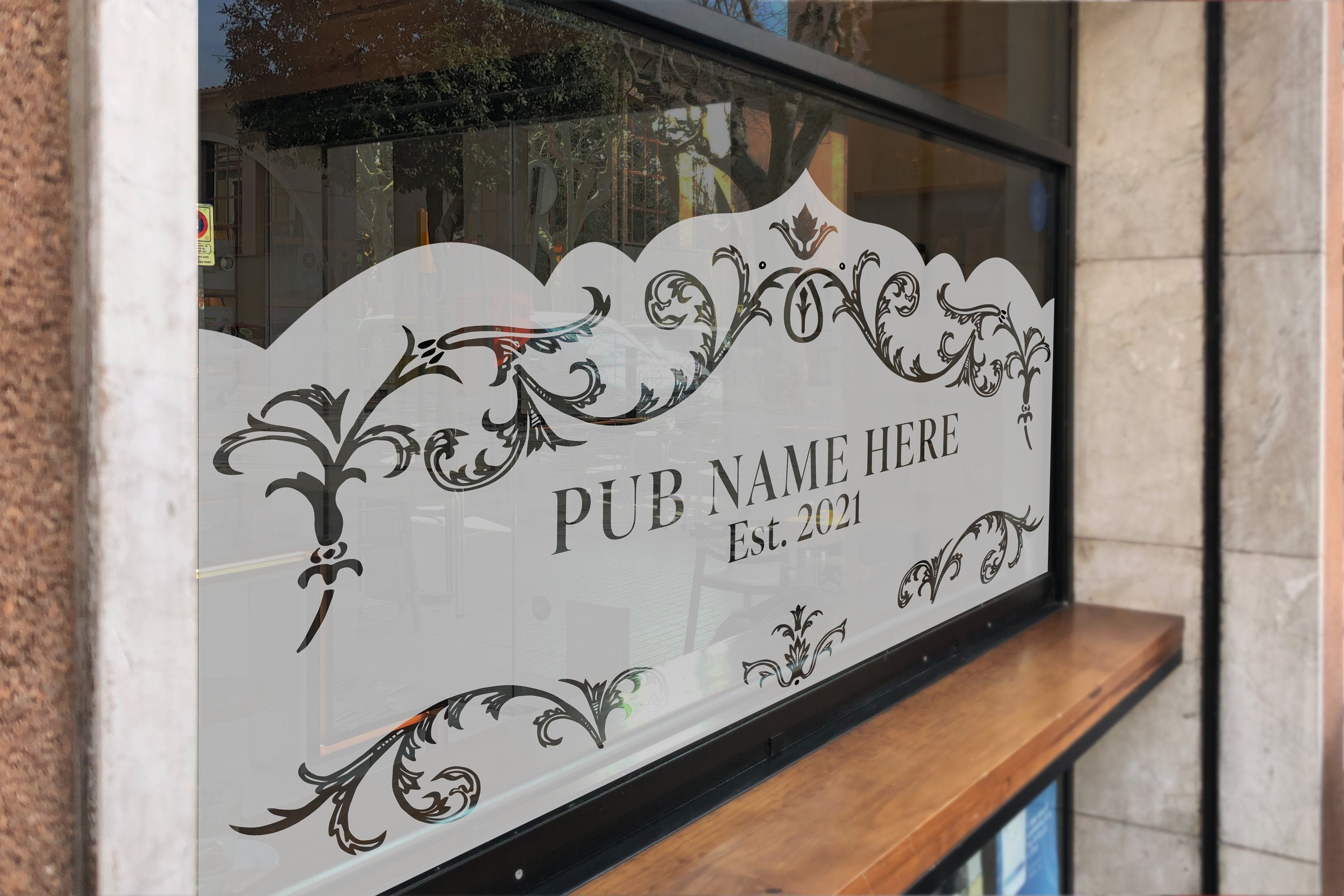Victorian Pub Frosted Window Etch Vinyl or Restaurant Window Etsy
