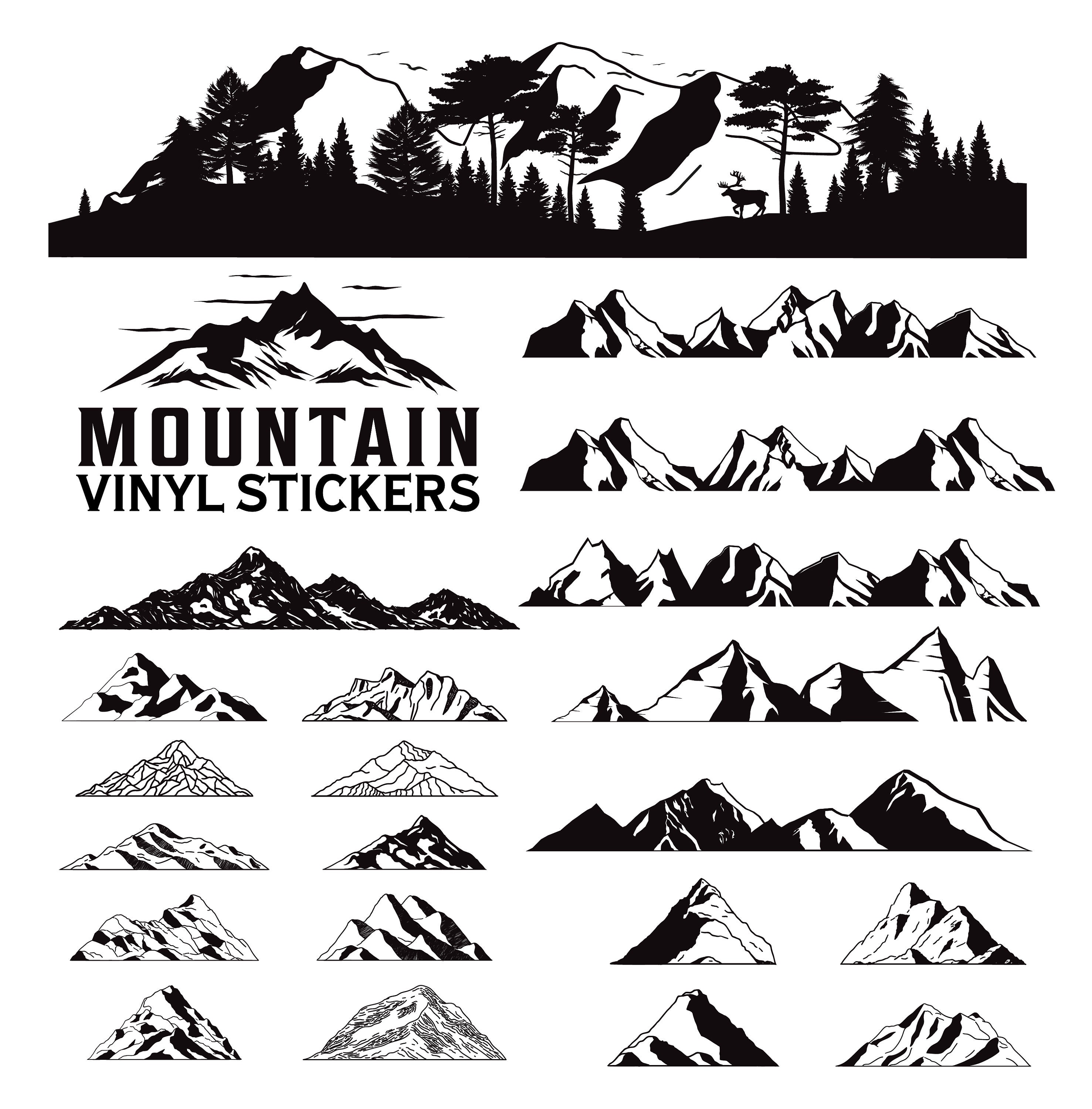 Custom Mountains for Camper Van Life Design Personalised Vinyl Cutting ...