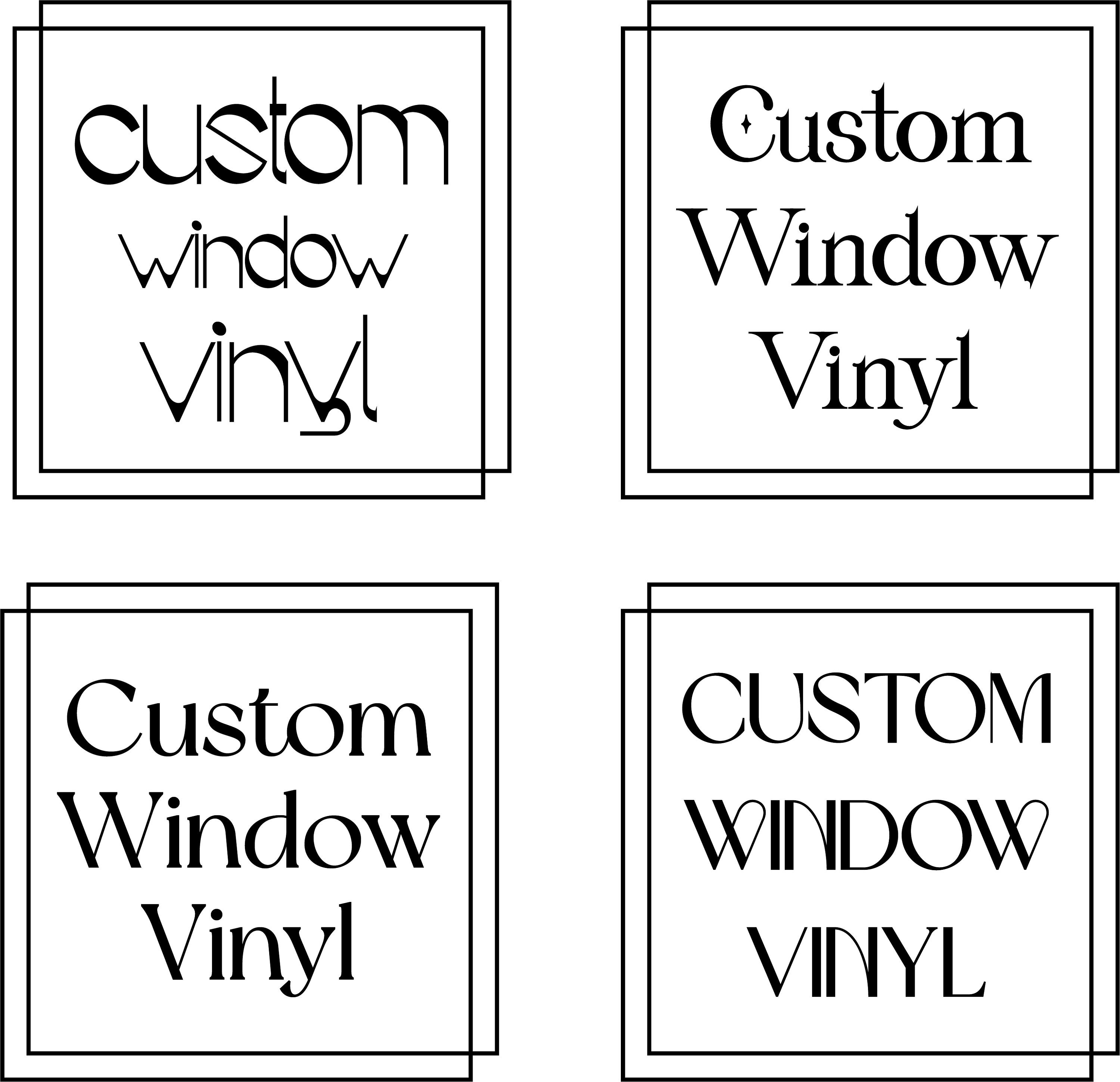 Custom Vinyl Window Decal Stickers With Outline Frame, Any Logo ...