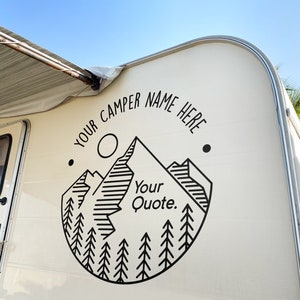 Custom Camper Van Life Logo & Design Personalised Vinyl Cutting Sticker Decals for Caravans and Vans Small to Extra Large image 1