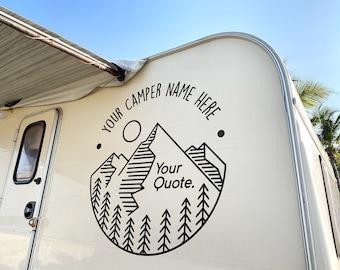Custom Camper Van Life Logo & Design Personalised Vinyl Cutting Sticker Decals for Caravans and Vans Small to Extra Large