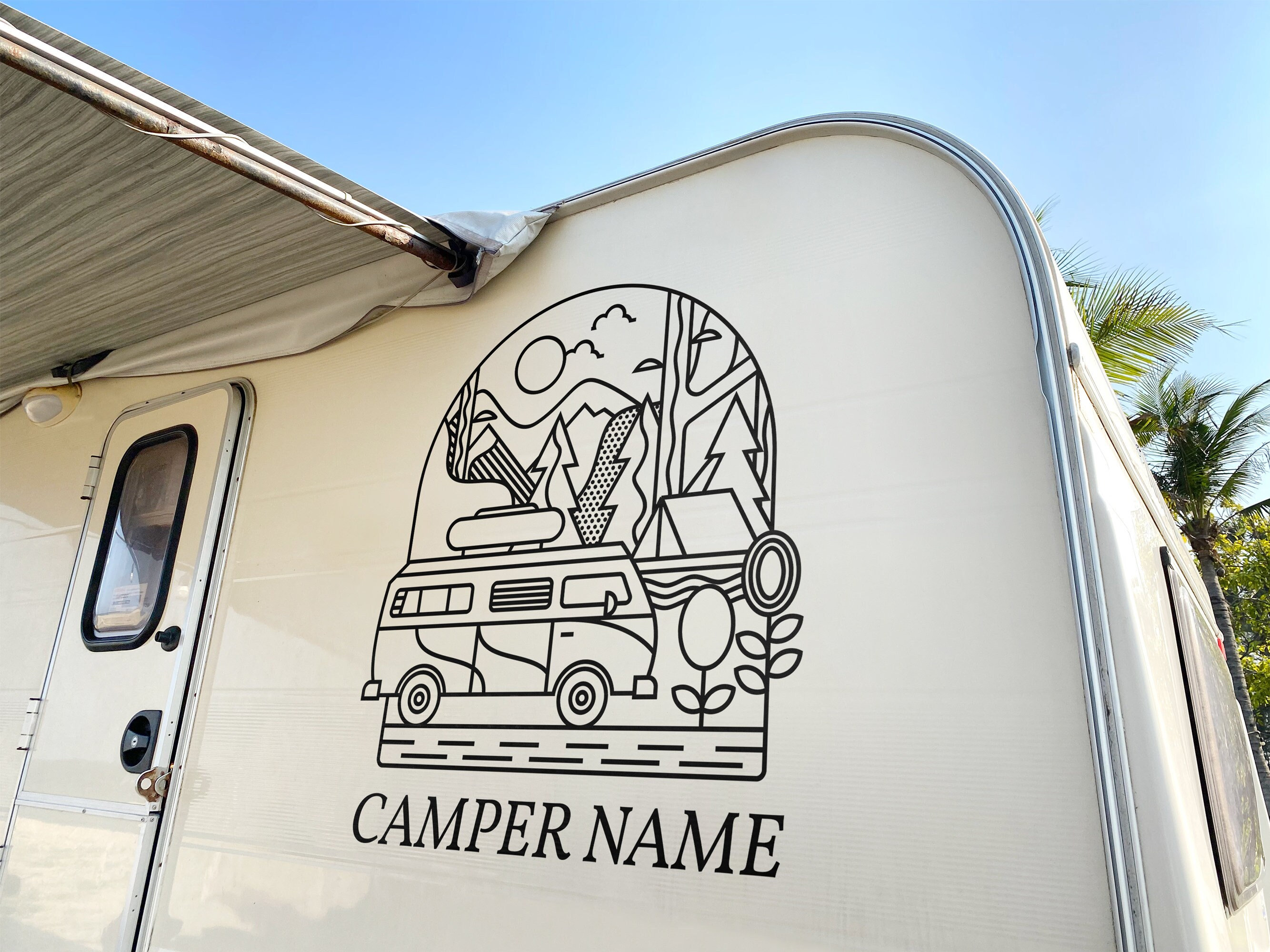 Stickers autocollants dimensions 160×84 camping car - Équipement caravaning