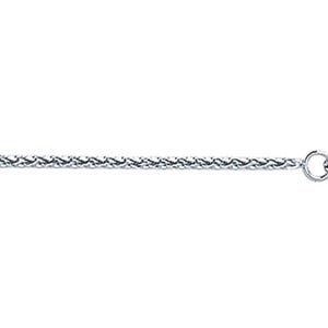 Cadena de oro blanco macizo de 18 quilates, 1,5 mm, 40,6 cm y 45,7 cm, para hombre, mujer y niño. Delicada cadena de oro, ideal para uso diario.