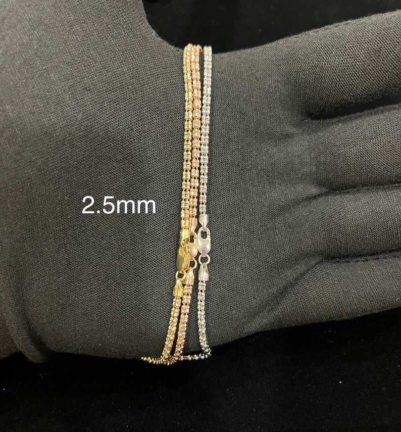 14K Gold Ice Chain and Bracelet Matching Set in Yellow, Rose, and White ...