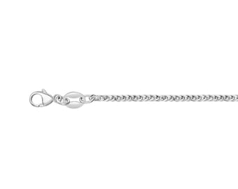 May include: A silver necklace featuring a wheat chain design. The necklace has a lobster clasp and a small oval tag near the clasp. The chain is made of small, interconnected links.