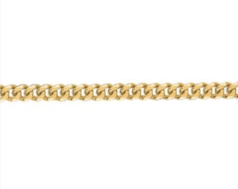 REAL SOLID 18K Yellow Gold 2mm Miami Cuban Link Chain Mens Womens Kids Unisex, 18kt gold miami cuban necklace skinny 16"-24"