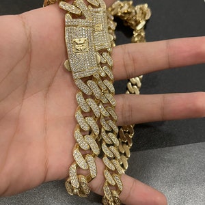 Iced Out MONACO 14kt GOLD Cuban Link CHAIN For Men Available In 11mm And 15mm Thickness