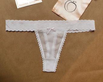 White Lace Thong | Etsy