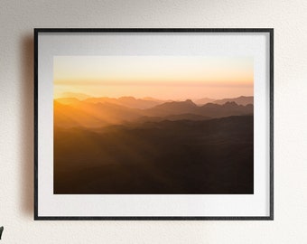 Mount Sinai print, Egypte zonsopgang foto