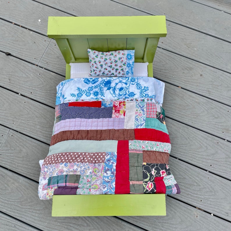 Doll Bed Set, 18 Doll Quilt, Doll Quilt/pillow/sheet, Doll Crib Bedding