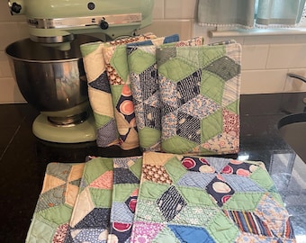 Handmade Recipe book cover, Fabric recipe book, Quilted book Cover,  Reusable recipe book cover, Hot pad/ recipe book