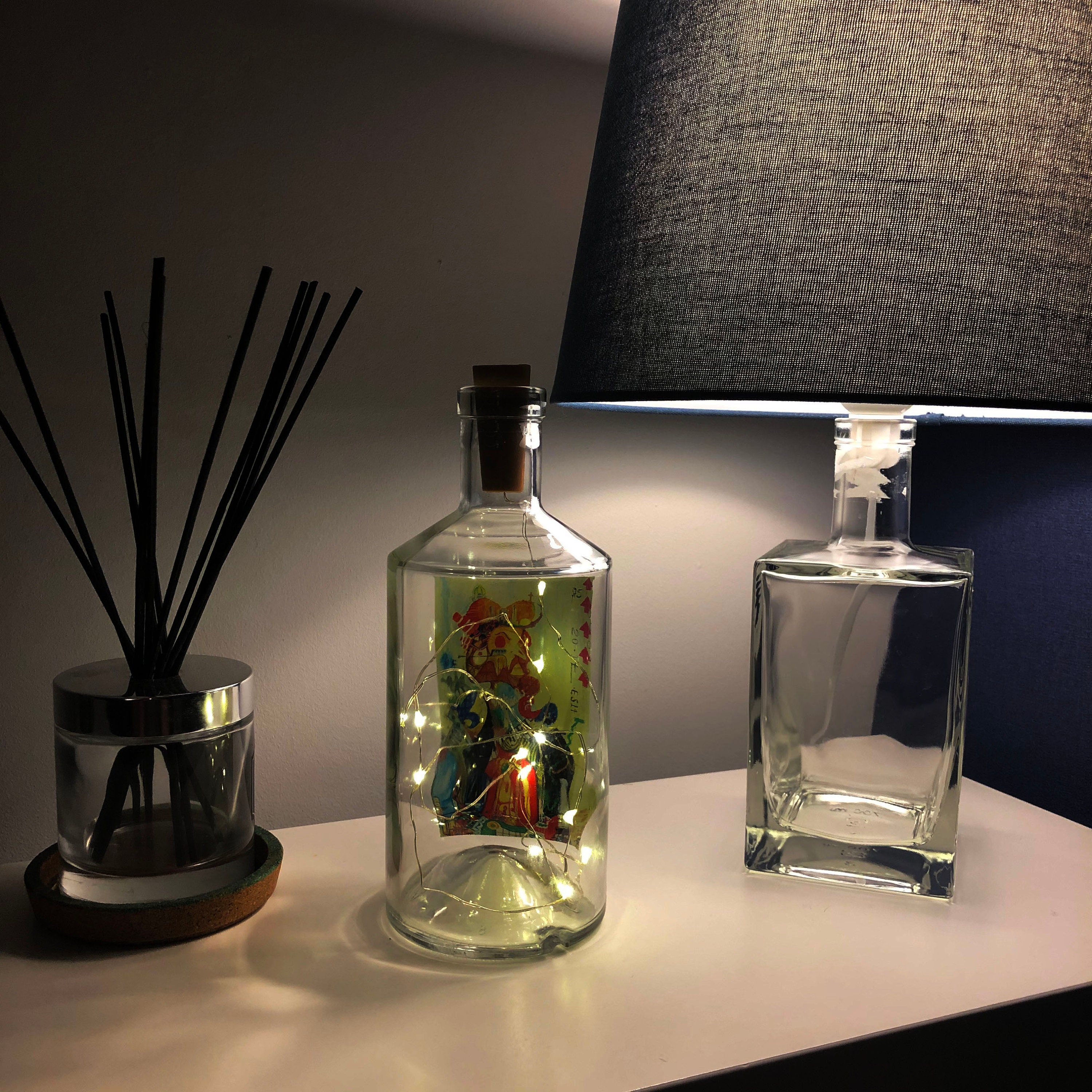 Gin Bottle Lamp Etsy