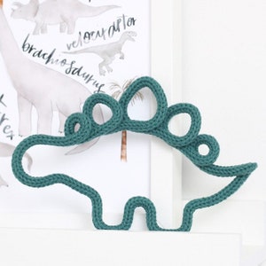 Knitted wire Dinosaur, dinosaur gifts, Stegosaurus, children’s wall art, kids room decor.