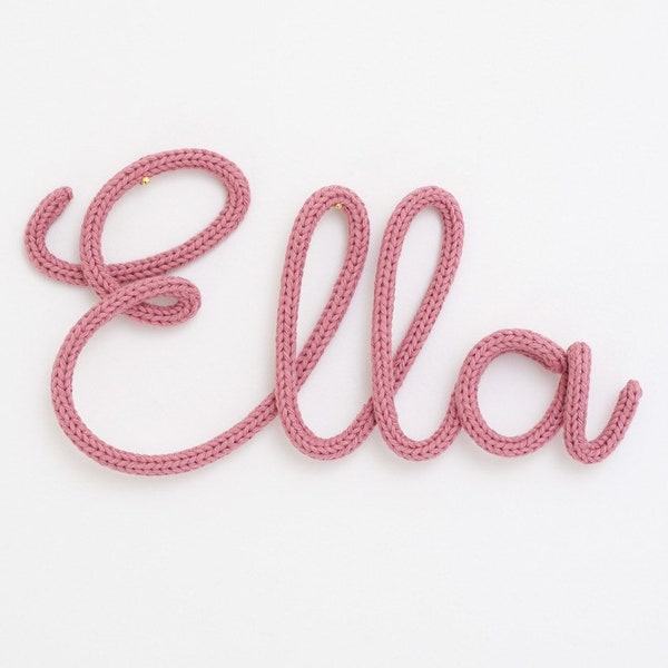Knitted wire name sign, kids room decor, Personalised baby gift, Nursery name sign, children’s wall art, new baby gift