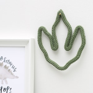 Knitted wire Dinosaur Footprint, dinosaur gifts, Childrens wall art, Kids room decor.