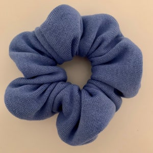 Hair scrunchies in organic bamboo fleece Large size Scrunchies Bleu