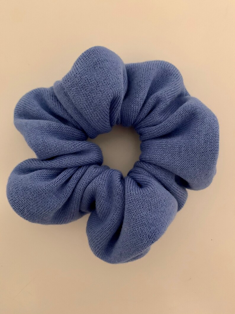 Hair scrunchies in organic bamboo fleece Large size Scrunchies Bleu