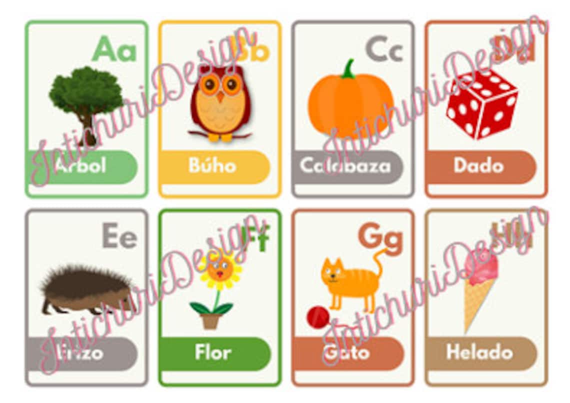 Free Printable Spanish Alphabet Flash Cards 85C