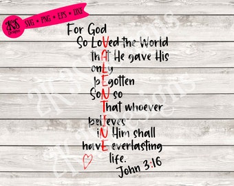 John 3 16 Valentine | Etsy