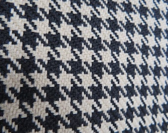 Fabric by the Yard - Black and Beige Small Houndstooth Pattern