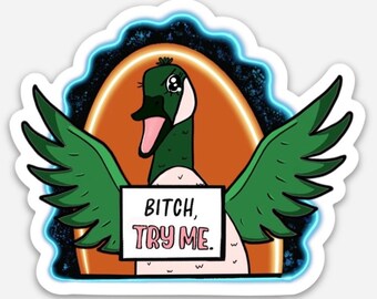 Vinyl Rude Canadian goose sticker for water bottles and more