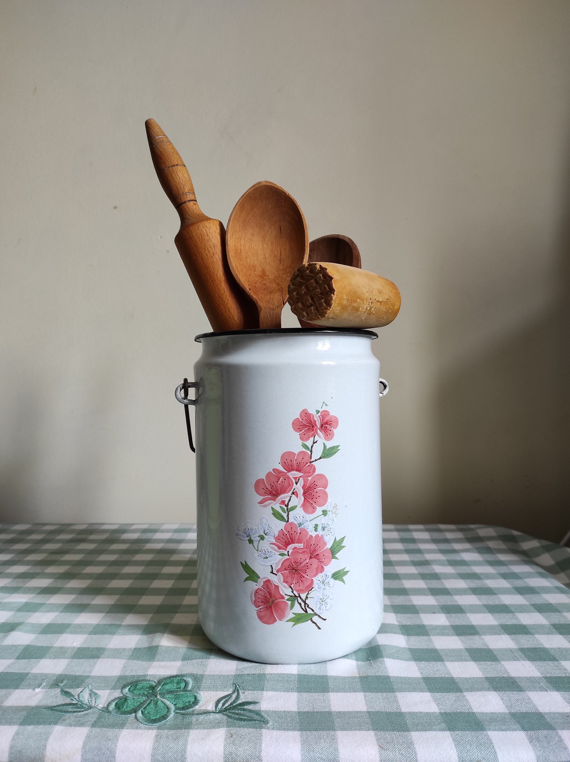 Vintage utensil holder Rustic kitchen storage organization Etsy