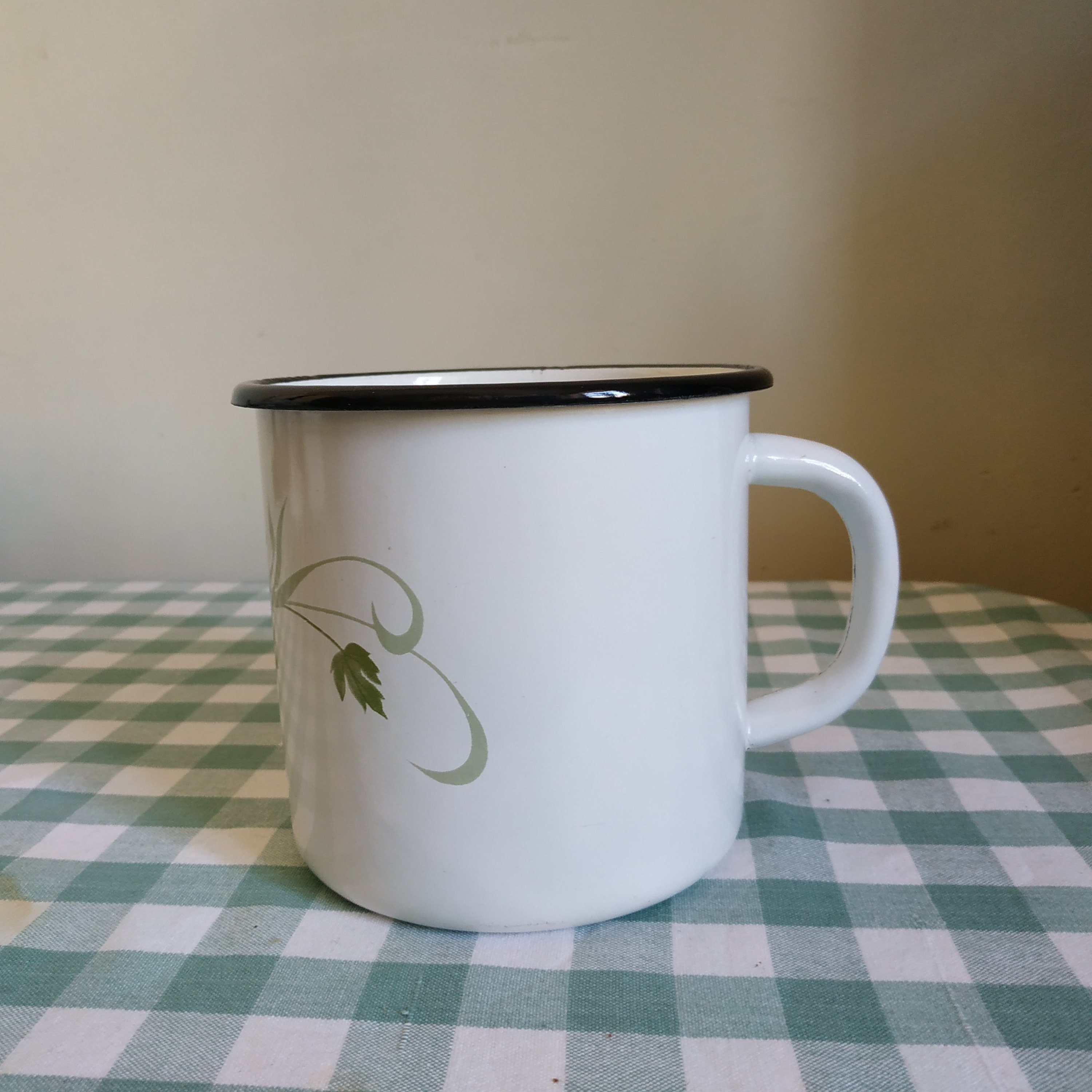 Vintage enamel mug floral Tin mug Enamel coffee mug Etsy