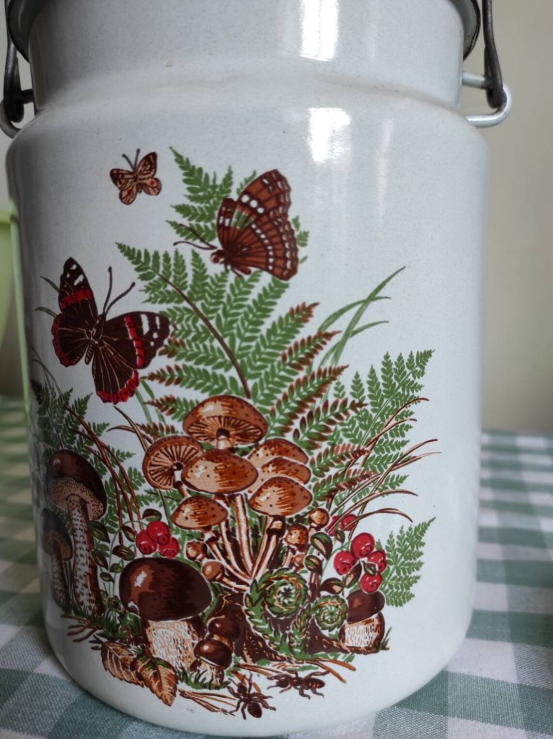 Vintage Küchenutensilienhalter Weiße Emaille Milchkannen | Etsy