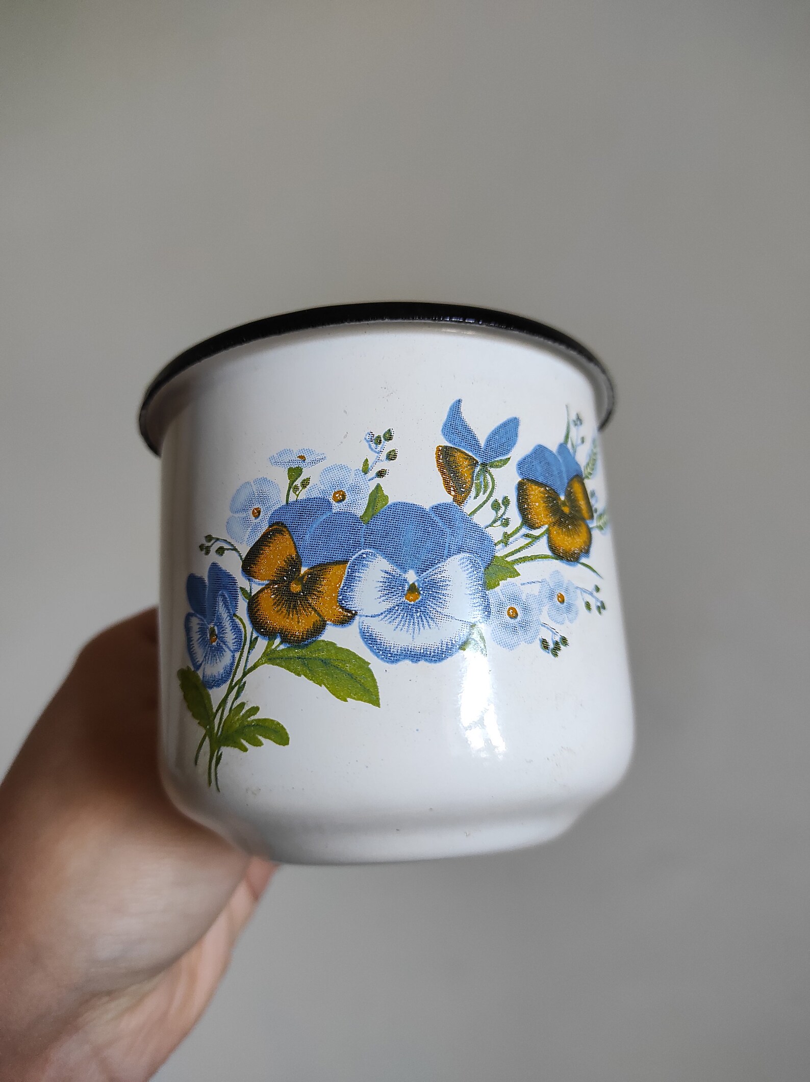 Enamel Mug Flowers Tin Cups Set of 2 Small Camping Mug Vintage Etsy