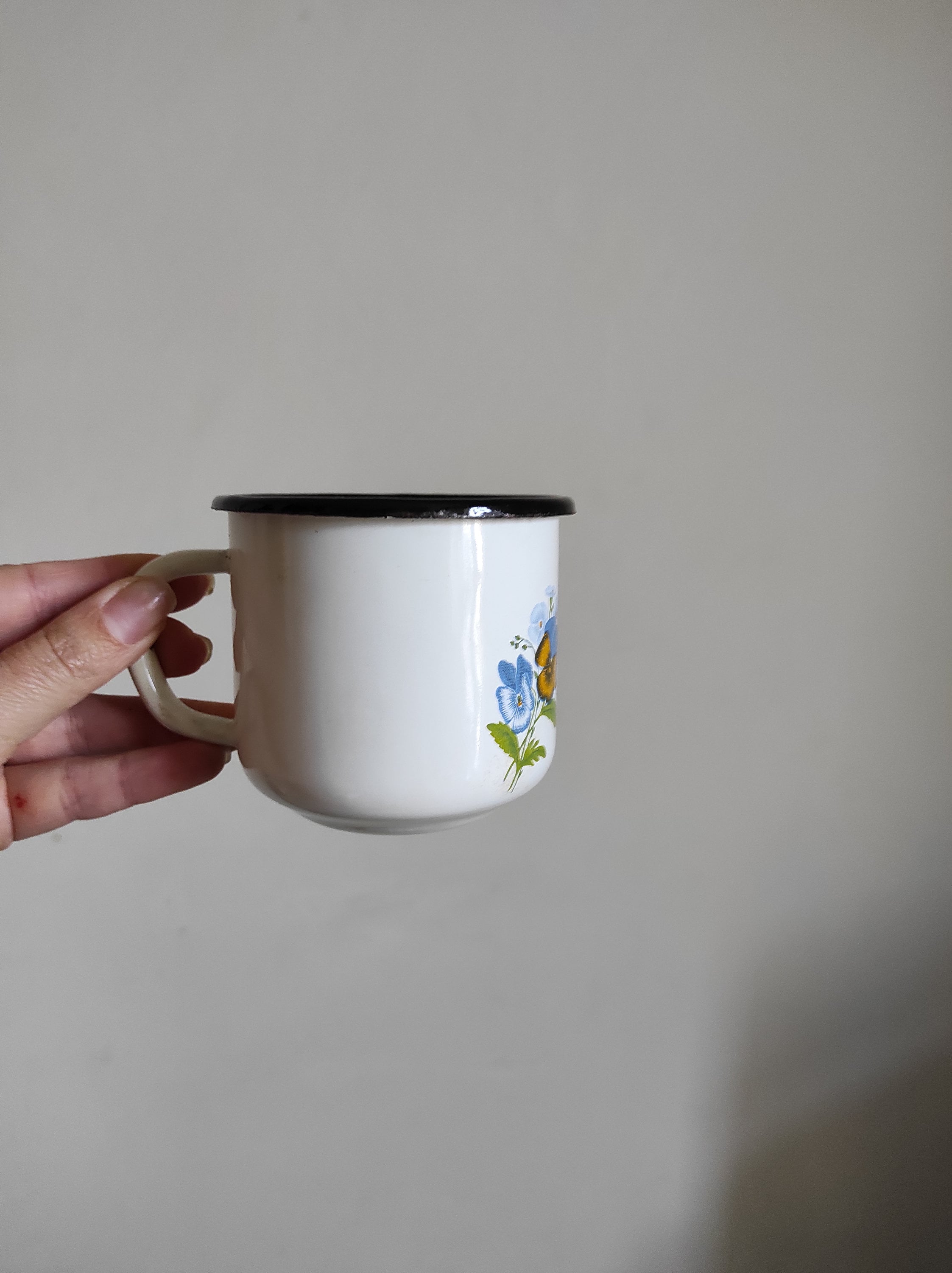 Enamel Mug Flowers Tin Cups Set of 2 Small Camping Mug Vintage Etsy