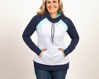 Pullover Hoodie Malibu Color Block | Lightweight Jacket with Thumbholes