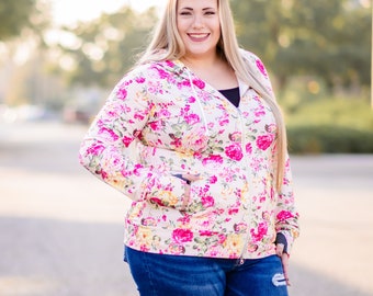 Fabulously Floral Women's Full Zip Hoodie | Women's Fashion Clothing